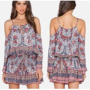 Blue Life Smock Waist Floral Dress M